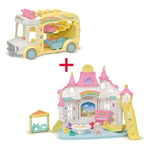 Lot 5743 La crèche ensoleillée et 5744 Le bus et sa cour de récréation Sylvanian