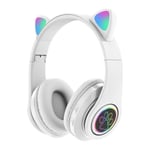 B39 Mignon Chat Oreilles BT Sans Fil Bluetooth 5.0 Casque Avec Micro Flash Lumiere LED Stéréo Musique Casque Pliable Téléphone Casque Kid-6