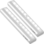 2PCS LED-skåpsbelysning Rörelsesensor med magnetremsa, 10 LED