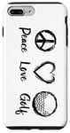 Coque pour iPhone 7 Plus/8 Plus Peace Love pour les golfeurs experts en la matière