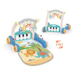 2-in-1 Baby Walker & Play Mat with Musical Piano | Activity Gym Sounds 1st step