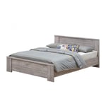 Lit adulte contemporain chêne gris Oliviera Gris 160x200 ELIAS : lit