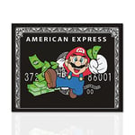 Tableau moderne en papier de crédit Mario Bros Impression bande dessinée – Tableau moderne prêt à accrocher avec cadre en bois fait à la main, multicolore