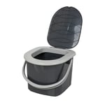 BranQ - Home essential Toilette de camping mobile écologique, 100 % plastique recyclé, 15,5 l avec une capacité de charge maximale de 120 kg, anthracite, S