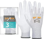 ACE Spark Pro Gant de travail - 3 paires de gants de protection antistatiques pour le travail - EN 388/16350-09/L (Lot de 3)