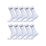 Umbro Chaussette Homme Sport Tissage avec Coussinés - Lot de 10 - Chaussettes Hautes Homme, Tennis, Respirantes, Blanc, Taille 43/46