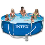 Piscine Intex Metal Frame Set Avec Pompe De Filtration Ã: 366 Cm H: 76 Cm - Piscine Hors Sol