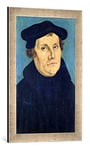 Kunst für Alle 'Image encadrée de Lucas Cranach l'Ancien Portrait of Martin Luther (1483–1546) 1529, d'art dans Le Cadre de Haute qualité Photos Fait Main, 40 x 60 cm, Argent Raya