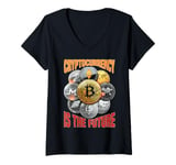 Womens Cryptocurrency Is The Future Blockchain Digital Trader V-Neck T-Shirt