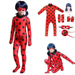 Kids Girl Ladybug Cosplay Kostym Set Halloween Party Jumpsuit F Z v 120(110-120CM)