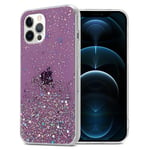 Coque pour Apple iPhone 12 PRO MAX en Violet avec Paillettes Housse de protection Étui en silicone TPU flexible avec paillettes scintillantes - Neuf