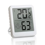 Thermomètre hygromètre numérique, lot de 1 thermomètres d'intérieur, mini moniteur de température et d'humidité pour chambre, haute précision pour serre, reptile, humidors, cave, bureau.