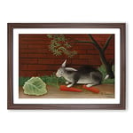 Big Box Art The Rabbit's Meal by Henri Rousseau Framed Wall Art Picture Print Ready to Hang, Walnut A2 (62 x 45 cm)