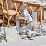 Ginger Ray Vase en Verre recyclé, Livre d'or de Mariage Alternatif avec 60 Feuilles en Papier pour Messages, Vert