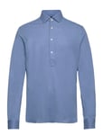 Dc Pique Popover Rf Shirt Tops Polos Long-sleeved Blue Tommy Hilfiger