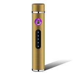 Electric Lighter Multi Protect Safety Systems Windproof Flameless USB Rechargeable Electric Lighter with Power Indicator for Fire Cigarette Candle Outdoors Indoors,Gold