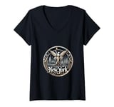 Womens Fairytale of New York Magical Fairy Skyline V-Neck T-Shirt