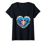 Womens Axolotls Are My Valentine Cute Axolotl Heart Valentines Day V-Neck T-Shirt