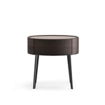 Poliform - Kelly Night Table 1 Black Elm, Feet Mat Nickel, Top Matt Grafite 04 - Småbord & sidebord - Emmanuel Gallina - Svart - Tre