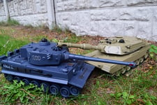 Large RC Twin Battle Tank Radio Remote Control Tank Abrams M1-A2 Vs Tiger-I