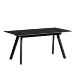 HAY - CPH30 2.0 Extendable Table Black Lacquered Oak Frame L160 X W80 X H74 Black Linoleum Tabletop Black Lacquered Edge - Spisebord - Ronan & Erwan Bouroullec - Svart - Tre