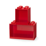 Room Copenhagen 41171730 Ensemble de tablettes de Briques Lego, 2 pièces, Rouge, One Size