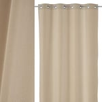 Rideau Lisa Marron Clair en Polyester de 140 x 260 cm - LOLAhome