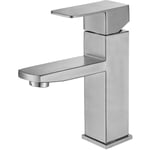 Robinet salle de bain Mitigeur lavabo inox brossé kara - Allibert