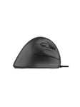 Deltaco Silent Wired Vertical Mouse 4 buttons 1000-1600 - Ergonomisk mus - 4 - Svart