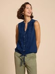 White Stuff Tulip Jersey Sleeveless Shirt, Navy