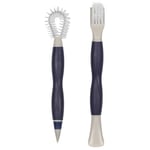 Beldray LA030124FEU7 Deep Clean Dual-Sided Detail Brushes – Brush Head for Scrubbing, Oval Flexible Brush Head for Hard-to-Reach Areas, Rubber Heads for Scratch-Free Deep Cleaning, Non-Slip Handle