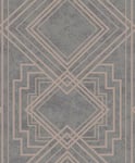 Holden Decor Delano Geometric Grey/Rose Gold Textured Wallpaper 75941