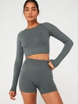 Gym King Womens Sculpt Seamless Ls Top - Green