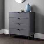 https://furniture123.co.uk/Images/CHL003_3_Supersize.jpg?versionid=3 Dark Grey Modern Chest of 4 Drawers with Legs - Chloe Julian Bowen