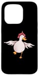 Coque pour iPhone 15 Pro Canard blanc avec ailes déployées