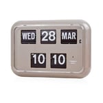 RuiXia German Quartz Calendar Retro Modern Wall Flip Clock QD 35 (Gray)