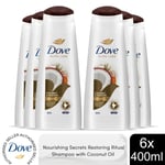 Dove Nourishing Secrets Restoring Ritual Shampoo with Coconut Oil, 6x400ml