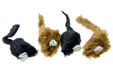 Karlie Cat Toy Mouse 4Pcs Blck/Brn