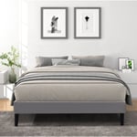 Sommier 80x200 cm Tapissier déhoussable housse lavable Gris + Pieds en 20 cm 13 Lattes - Opale- 'Tissu: 100% polyester 220 gr/m2 rembourrage : mousse