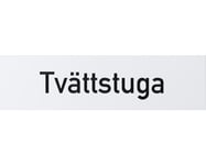 Skylt SYSTEMTEXT Tvättstuga graverad självhäftande 150x40mm aluminium