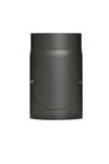 Tuyau de poêle en acier de 2 mm de diamètre (tube tubulaire de 150 mm de diamètre) pour poêle et feu Senotherm noir 250 mm de long avec porte de nettoyage