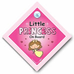 Little PRINCESS On Board Car Sign, PINK FAIRY, Baby On Board Sign, Suction Cup