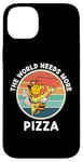 iPhone 14 Plus Retro Bee The World Needs More Pizza Retro Pizza Lover Case