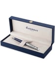 Waterman Hémisphère Ballpoint Pen | Metal & Blue Lacquer | Chiselled Cap | Blue Ink | Gift Box