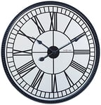 NeXtime Horloge Murale Noir - Diamètre 56 cm - Miroir Cléopâtre - 52,2 x 3 cm 3255