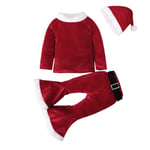 Juldräkt flickor utsvängda byxor Jultomten Xmas Outfit 130cm