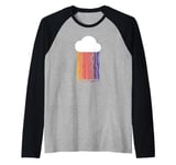 Cloud with Rainbow Rain Code Wave Raglan Baseball Tee