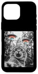 Coque pour iPhone 16 Pro Max Maine Coon Cat Selfie avec Alien OVNI Homme, Femme, Enfant