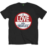 The Beatles Men's I Love the Beatles Short Sleeve T-Shirt, Black, XX-Large