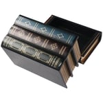 Book Shape Storage Box Wood Medicine Box Ornament Hide-a-Spare-Key  Indoor